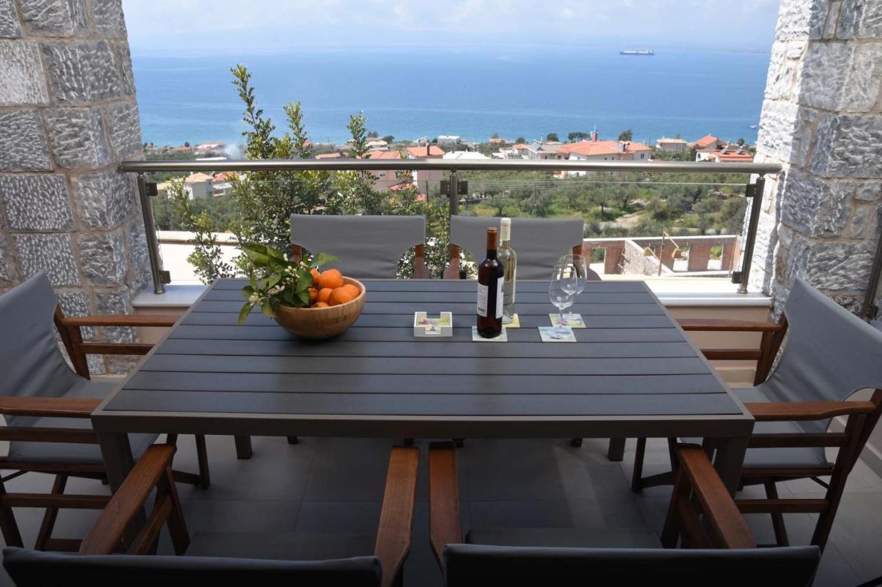קלמאטה Villa Dafni - Infinite Sea Vistas With Private Pool מראה חיצוני תמונה