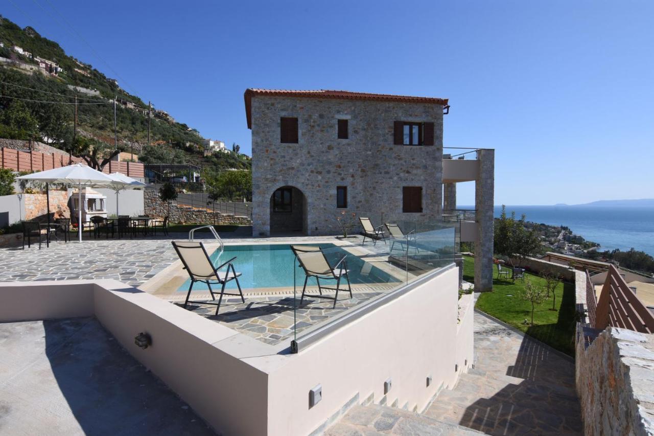 קלמאטה Villa Dafni - Infinite Sea Vistas With Private Pool מראה חיצוני תמונה