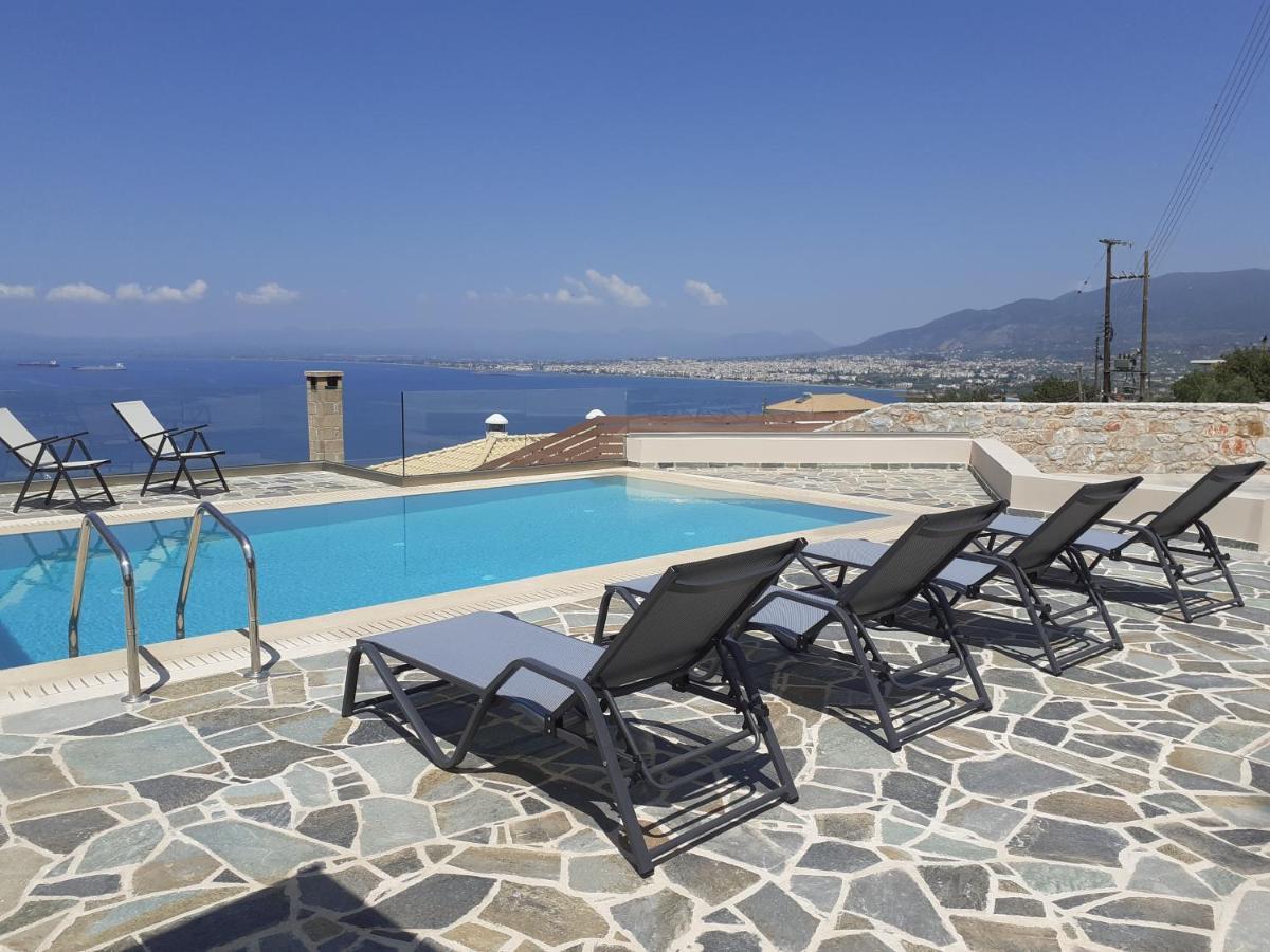 קלמאטה Villa Dafni - Infinite Sea Vistas With Private Pool מראה חיצוני תמונה